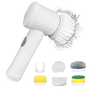 Electric Cleaning Spin Scrubber with 5 Brush Heads, Cordless Powerful...